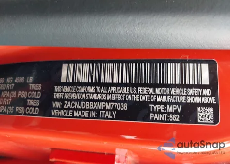 2021 Jeep Renegade Latitude 4X4 из США, поврежденный, VIN ZACNJDBBXMPM77038